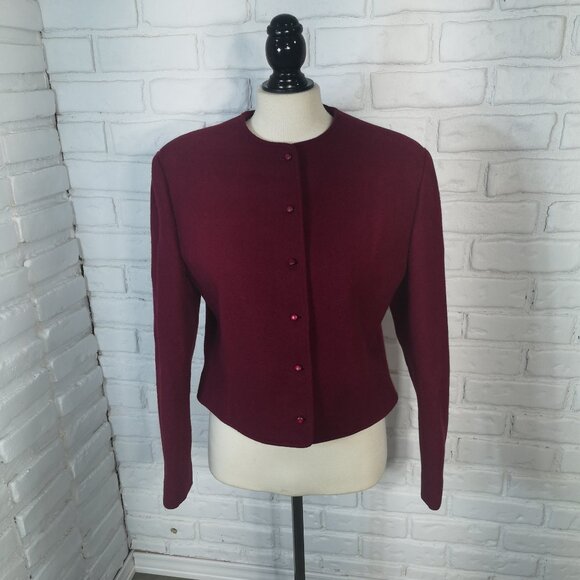 Pendleton Woolen Mills Ladies Size 16 100% Virgin Wool Burgundy Vintage Blazer - Picture 1 of 9